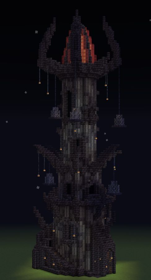 Demonic Minecraft Builds, Minecraft Evil Base, Evil Minecraft Builds, Minecraft Nether Base Ideas, Tower Minecraft Ideas, Nether Builds Minecraft, Minecraft Server Spawn, Creepy Minecraft Builds, Nether House Minecraft