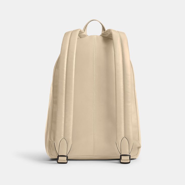 Our Hall is made for doing it all (just like you). This versatile backpack has space for a 16” laptop interior organization pockets and an exterior pocket for easy access to essentials. Featuring our Signature hardware and adjustable shoulder straps it’s crafted of our pliable lightest weight leather with a smooth soft finish. (Lighten up.) | Coach Hall Backpack - Ivory Classic Softback Backpack For On-the-go, Classic Backpack With Functional Pockets For Everyday Use, Everyday Use Nylon Laptop Backpack, Classic Standard Backpack For Commuting, Classic Softback Backpack For Daily Use, Classic Standard Backpack With Functional Pockets, Classic Everyday Backpack With Adjustable Strap, Luxury Everyday Bag With Functional Pockets, Classic Everyday Laptop Backpack