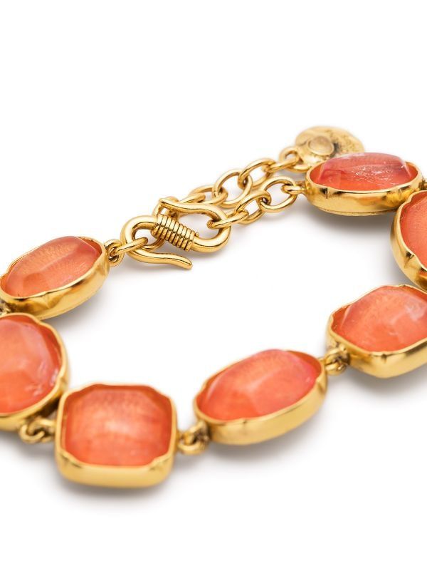 Shop Goossens Cabochons bracelet with Express Delivery - FARFETCH Luxury Brass Jewelry With Gold-tone Hardware, Luxury Gold-tone Brass Jewelry, Adjustable Gold-tone Jewelry For Gifts, Elegant Orange Jewelry With Chain, Elegant Orange Chain Jewelry, Orange Bracelet For Formal Occasions, Formal Orange Bracelet Jewelry, Formal Orange Bracelet, Adjustable Orange Cabochon Jewelry