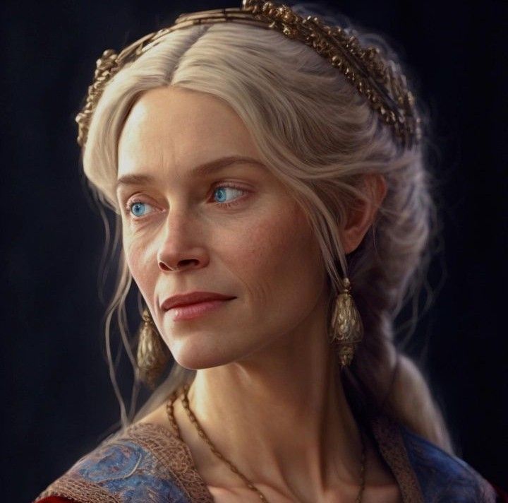 game of thrones'daeneress starke is looking into the distance with blue eyes