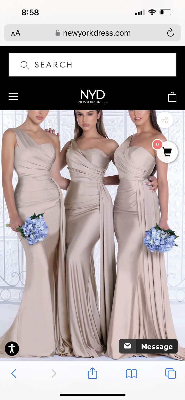 three women in long dresses standing next to each other on a cell phone with the caption new york dress