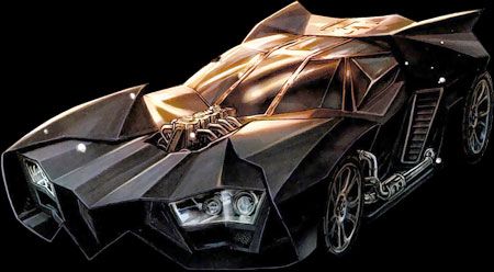 an artistic rendering of a batmobile car