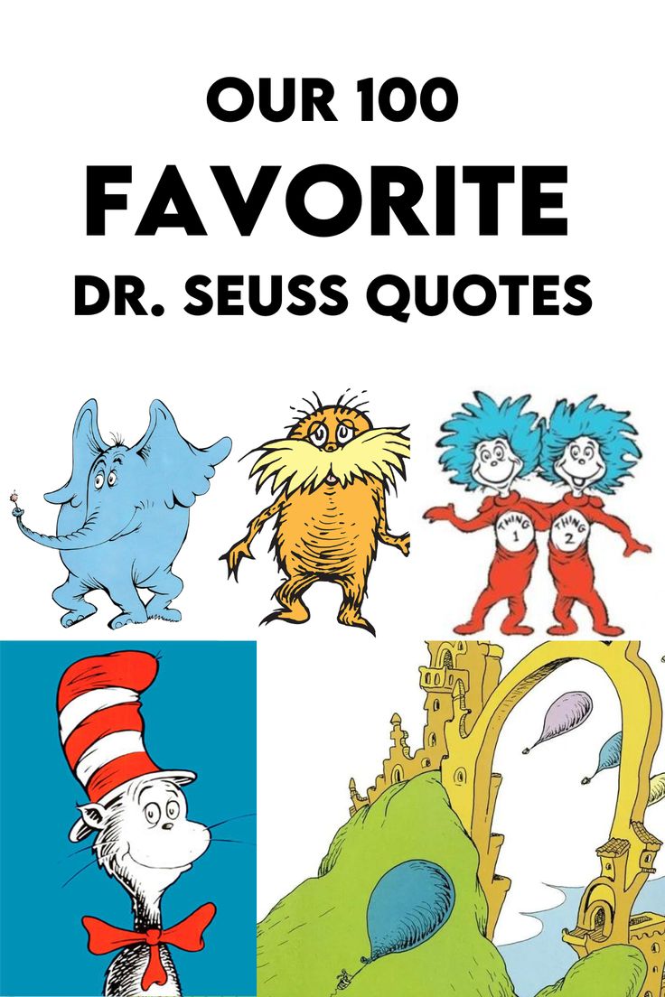 the dr seuss quote is shown in black and white