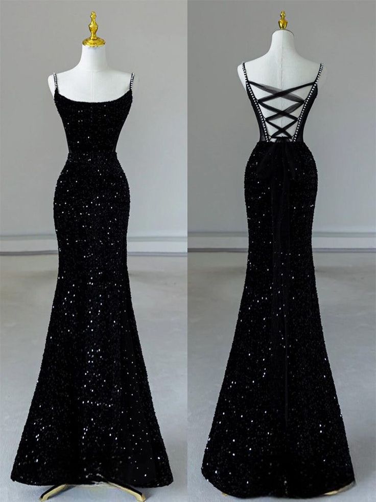 Black Dress Long Formal, Short Black Formal Dress Classy, Black Dresses Bridesmaid, Black Gothic Bridesmaid Dresses, Black Sequin Dress Prom, Black Bedazzled Dress, Sparkly Black Dress Long, Black Sparkle Dress Long, Unique Black Prom Dress