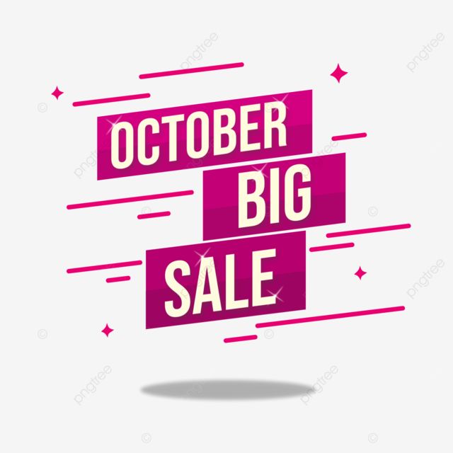 an image of a pink sale sign with the words october and big sale on it