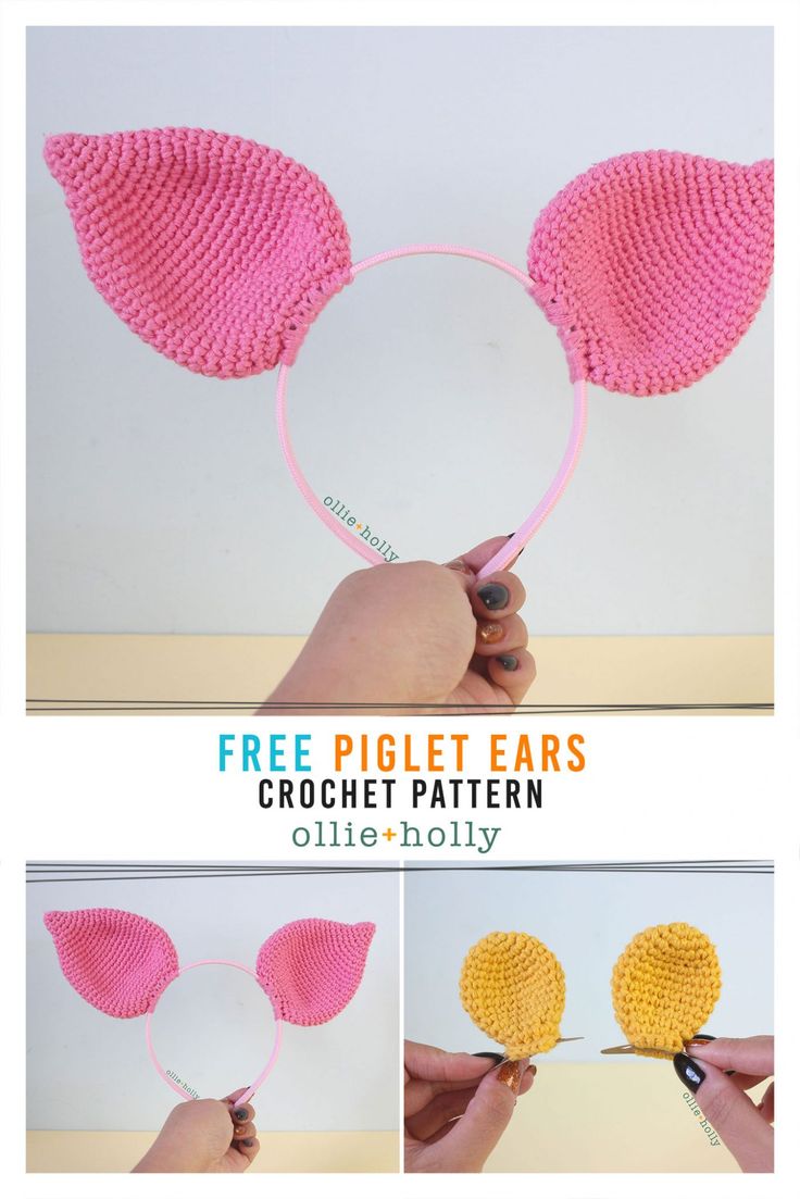 the crochet mouse ears are made with yarn