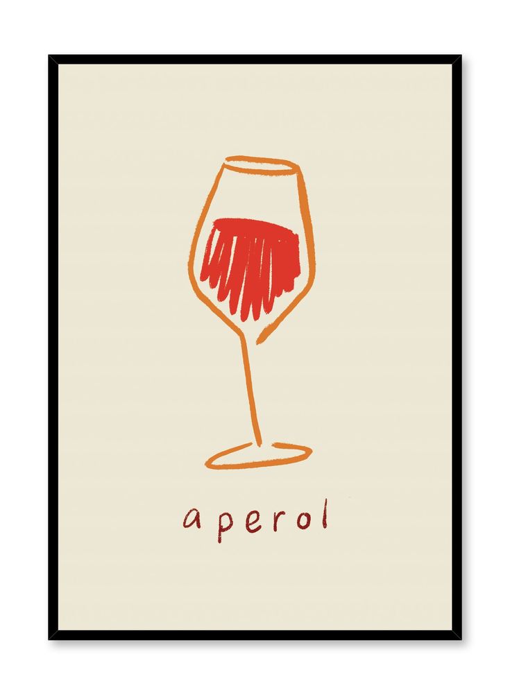 a red wine glass with the word aperol on it