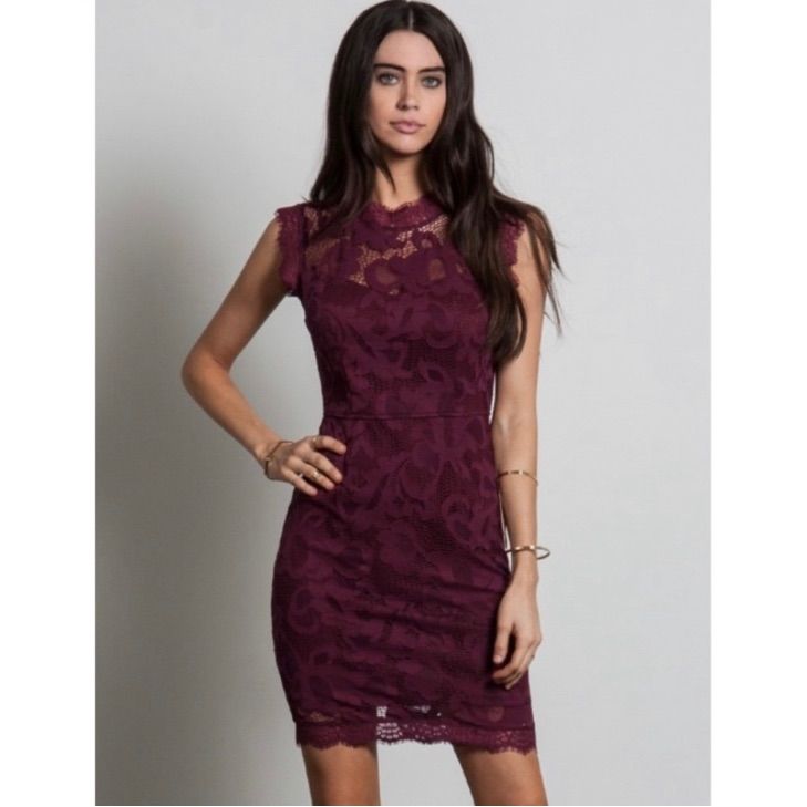 Burgundy Colored Lace Overlay Sleeveless Dress Fully Lined Back Zipper From Neck To Hem Great For Special Occasion Or Wedding Guest Nwt Approx Length 37”. Pit To Pit 18 1/2” Sleeveless Mauve Mini Dress For Date Night, Mauve Sleeveless Mini Dress For Date Night, Sleeveless Mauve Dress For Night Out, Mauve Sleeveless Dress For Night Out, Sleeveless Purple Mini Dress For Date Night, Purple Sleeveless Dress For Spring Night Out, Sleeveless Purple Mini Dress For Night Out, Purple Sleeveless Dress For Night Out In Spring, Purple Sleeveless Mini Dress For Night Out