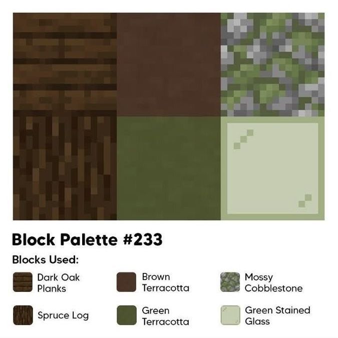 the color scheme for block palettes is brown and green