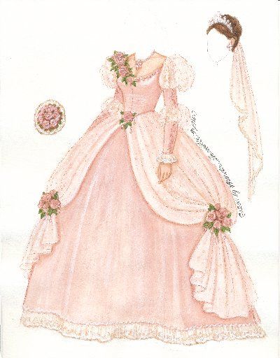 a drawing of a woman in a wedding dress