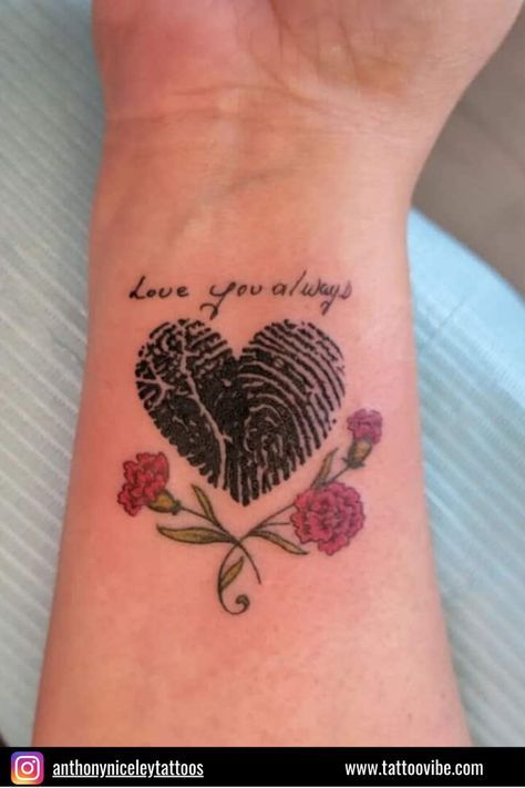 a woman's arm with a tattoo on it that says, love you always