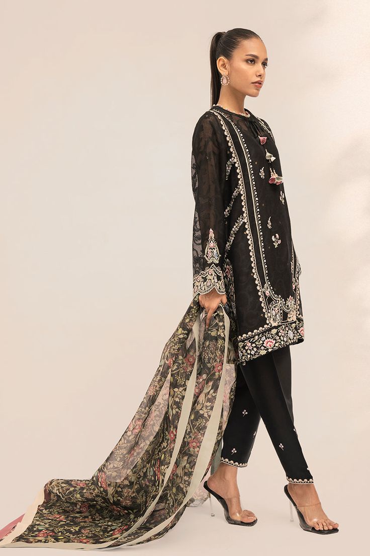 Sierra – Sania Maskatiya International Black Sheer Dupatta For Eid, Bollywood Black Unstitched Suit With Sheer Dupatta, Unstitched Black Salwar Kameez With Dupatta, Designer Cotton Silk Lawn Suit With Sheer Dupatta, Black Silk Dupatta, Black Chikankari Embroidered Chanderi Dupatta, Black Unstitched Silk Dupatta, Black Unstitched Suit With Sheer Dupatta For Eid, Black Lawn Suit With Dupatta For Eid