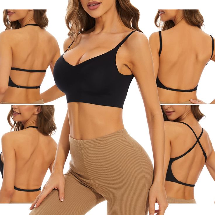 PRICES MAY VARY. ♥Backless Bra With Convertible Straps�♥:This innovative seamless bra backless is designed to provide the perfect solution for wearing backless outfits. ♥Multiway Bra♥:The bra features convertible straps that can be easily adjusted to multiple styles, such as low back bra, halter bra or criss-cross bra,allowing you to switch seamlessly between a everyday bra or daily wearing and a halter bra for halter dresses option. ♥Invisible Wireless Bra♥:Wireless Bra Crafted with seamless con Backless Bra Hack, Backless Outfits, Bras For Backless Dresses, Halter Neck Bra, Low Back Bra, Bra Crafts, Criss Cross Bra, Multiway Bra, Body Bra