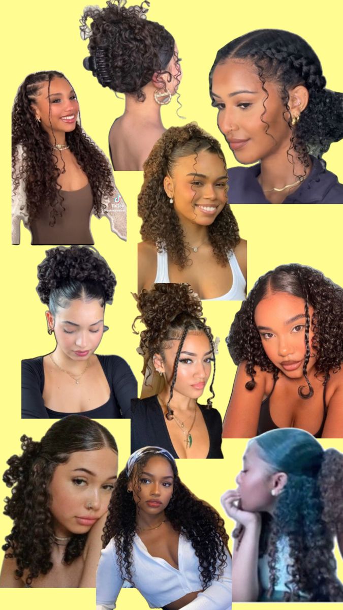 Quick Curly Hairstyles, Hairstyle Examples, Mixed Curly Hair, Quick Natural Hair Styles, Hair Coils, Cute Curly Hairstyles, Curly Hair Styles Easy, Pretty Braided Hairstyles, Natural Curls Hairstyles