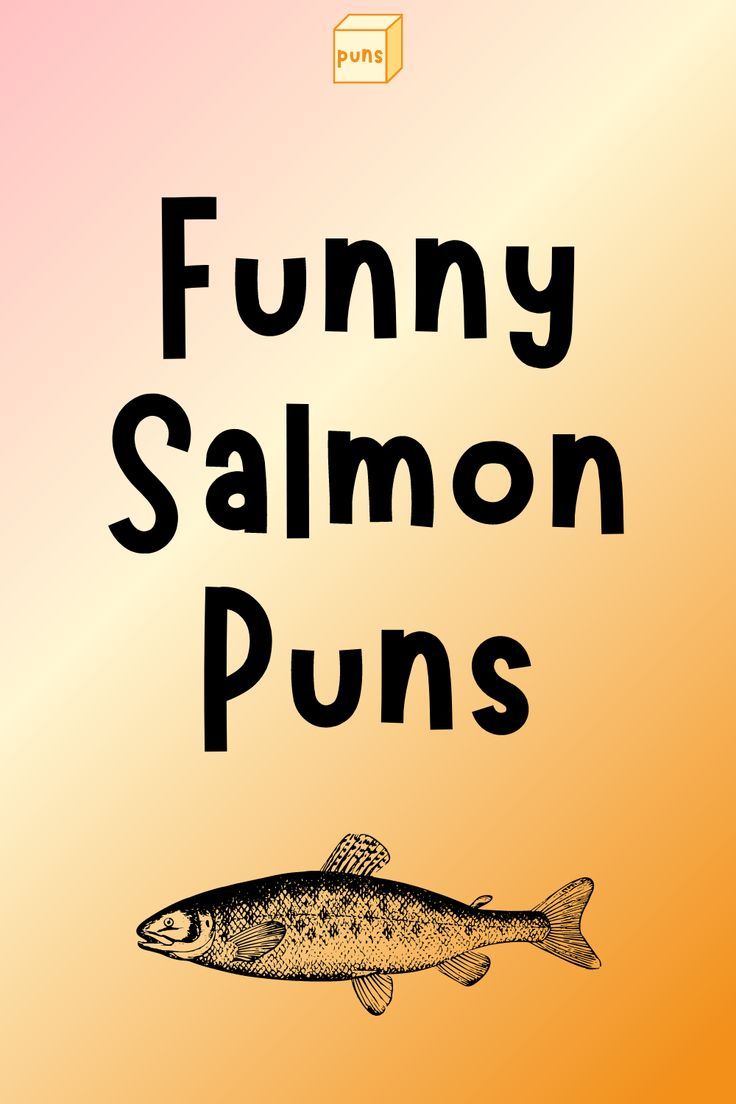 funny salmon puns are on the cover of this book, which features an image of a fish