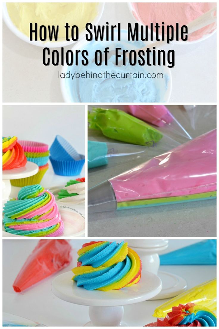 how to swirl multiple colors of frosting