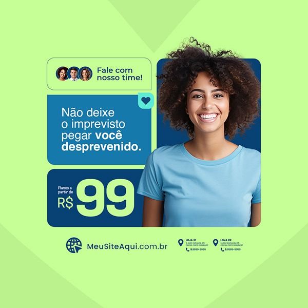 a woman with curly hair is smiling for the camera and has an ad on her face