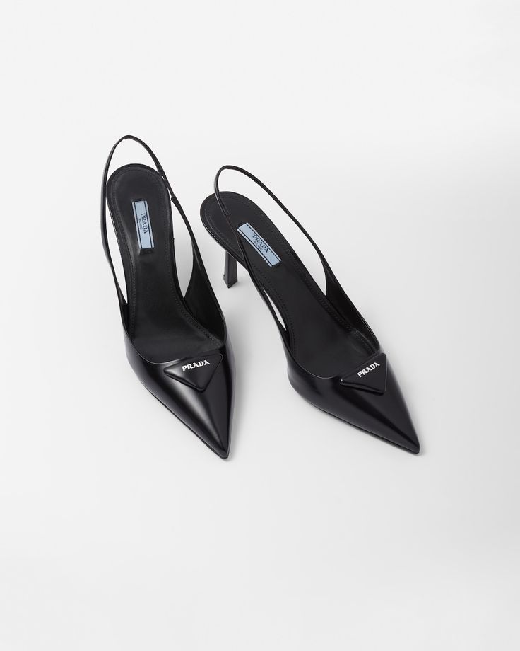 Prada Slingback Pumps, Prada Slingback, Women High Heels, Classy Shoes, Leather Flat Shoes, Fashion Heels, Slingback Heel, Sandals Brands, Slingback Pump