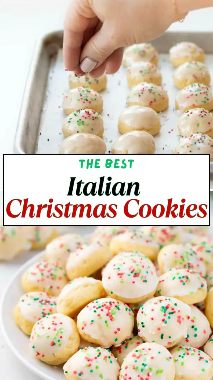 the best italian christmas cookies with white frosting and sprinkles