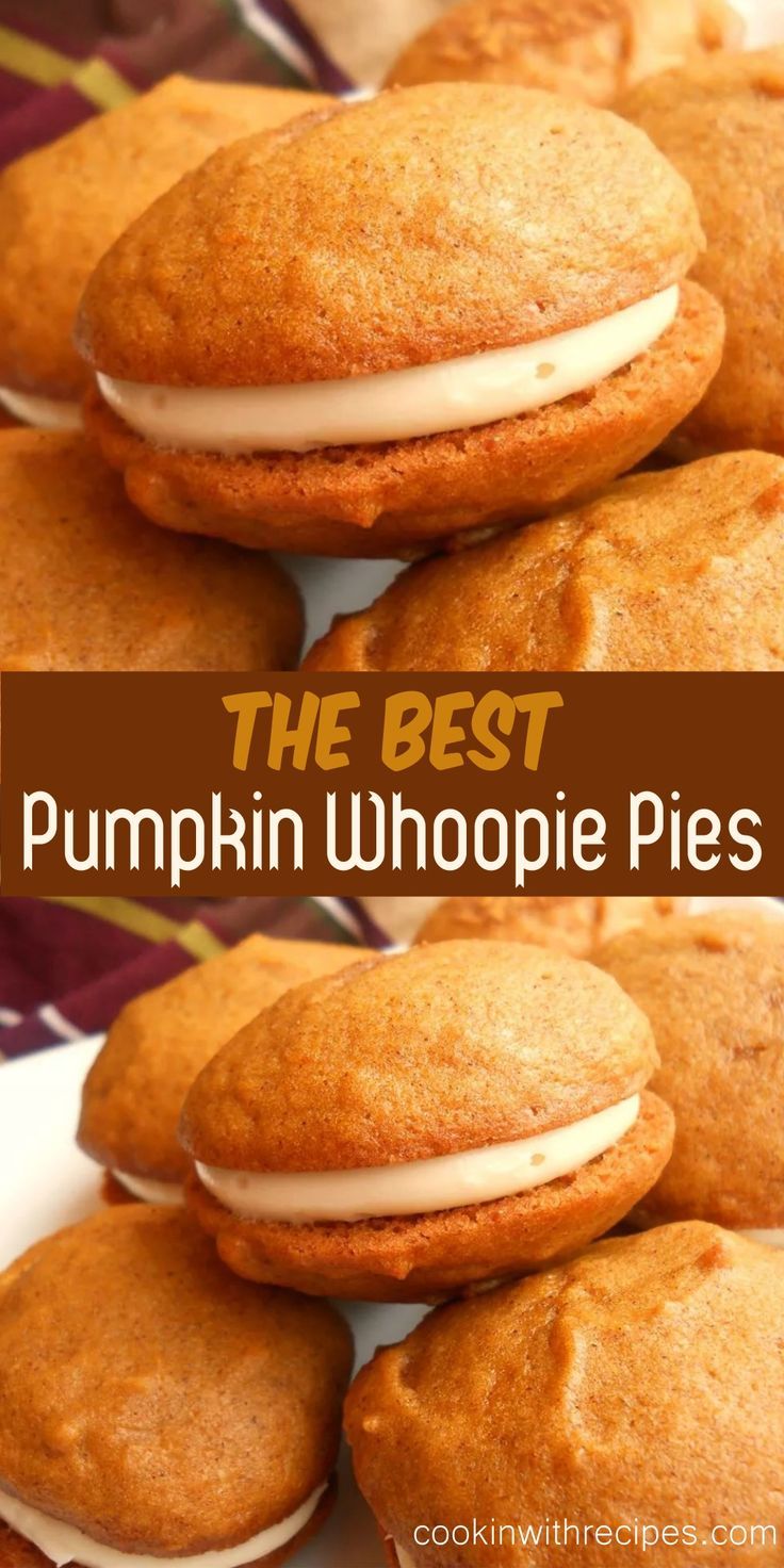 The BEST Pumpkin Whoopie Pies. Desserts, Whoopie Pie, Pumpkin Dessert. Pumpkin Whoppie Pies, Pumpkin Whoopie Pie Recipe, Whoopie Pie Filling, Whoopee Pie, Whoopie Pie Recipe, Chocolate Whoopie Pies, Pumpkin Whoopie Pies, Best Pumpkin Pie, Pumpkin Cookie