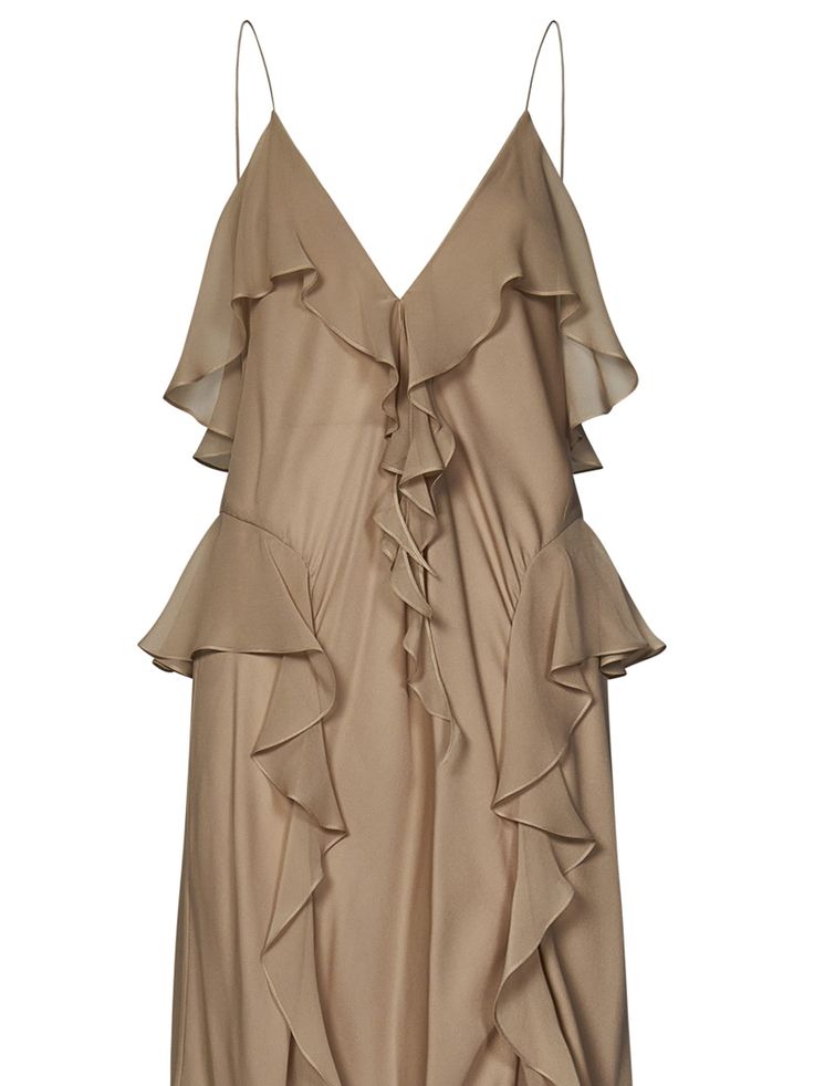 100% silk Zimmermann Dress, Dress With Ruffles, Silk Midi Dress, Saint Laurent Shoes, Pleats Please Issey Miyake, Fabric Covered Button, Yoga Wear, Fabric Covered, Low Back