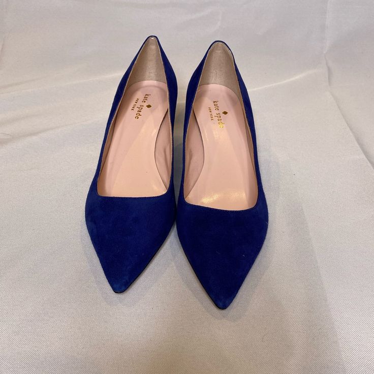 Brand New Blue Kate Spade Flats Kate Spade Pointed Toe Heels For Work, Blue Heels For Work, Elegant Blue Heels For Work, Blue Low Heels With Sculpted Heel, Blue Summer Heels For Work, Blue Summer Heels For Workwear, Blue Pointed Toe Heels For Work, Blue Heels For Summer Workwear, Blue Heels For Office In Summer