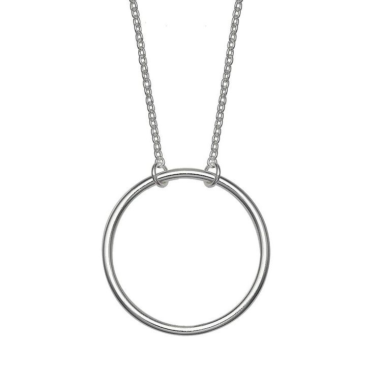 "You'll love the contemporary style of this two-tone circle pendant necklace from PRIMROSE. You'll love the contemporary style of this PRIMROSE sterling silver circle necklace. NECKLACE DETAILS Drop length: 0.78 in. Chain length: 18 in. Chain type: cable Clasp: spring-ring Metal: sterling silverFinish: polished Packaging: decorative card Size: 18"". Gender: female. Age Group: adult." Modern Circular Necklaces For Anniversary, Modern Open Circle Necklaces For Anniversary, Modern Open Circle Necklace For Anniversary, Minimalist Silver Hoop Necklace, Everyday Silver Hoop Necklaces, Two Tone Ring, Circle Pendant Necklace, Silver Circle, Circle Ring