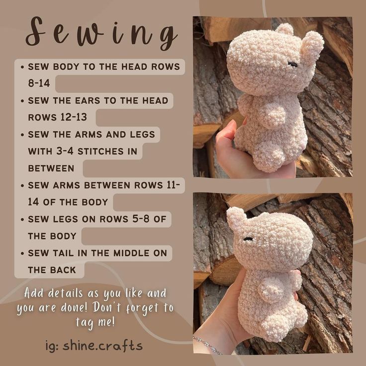 the instructions for how to crochet a teddy bear in two different styles and sizes