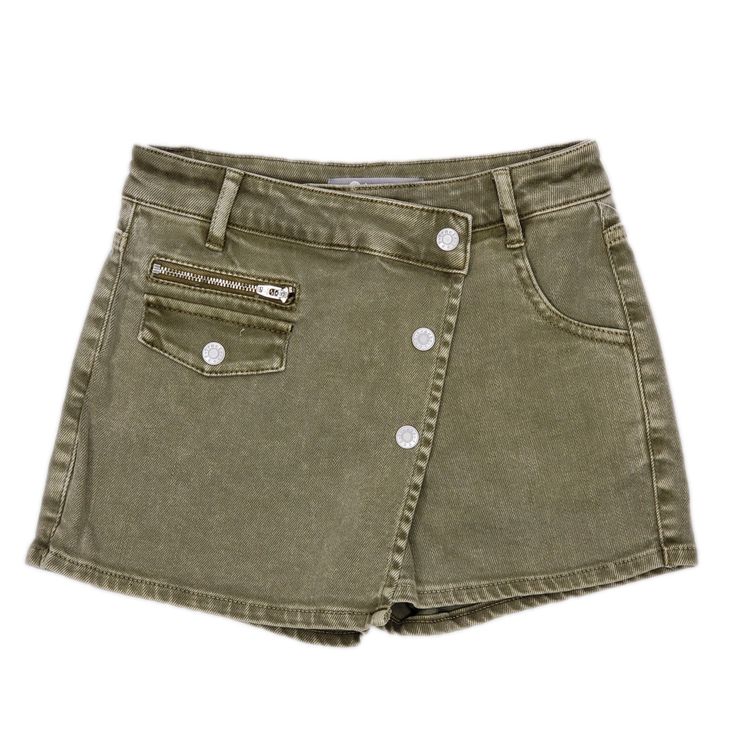 Tractr Girls Olive Overflap Button Skort Denim Skort, Rock A, A Skirt, Personal Shopping, Front Porch, Saks Fifth, Saks Fifth Avenue, Alabama, Casual Shorts