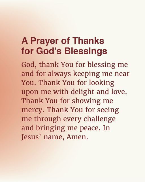 a prayer for god's blessing