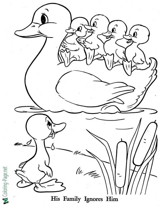 the duck family coloring pages for kids