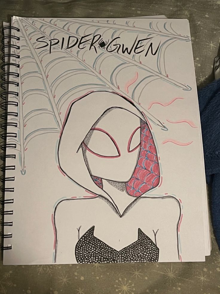 a drawing of a woman with spider - man on her face