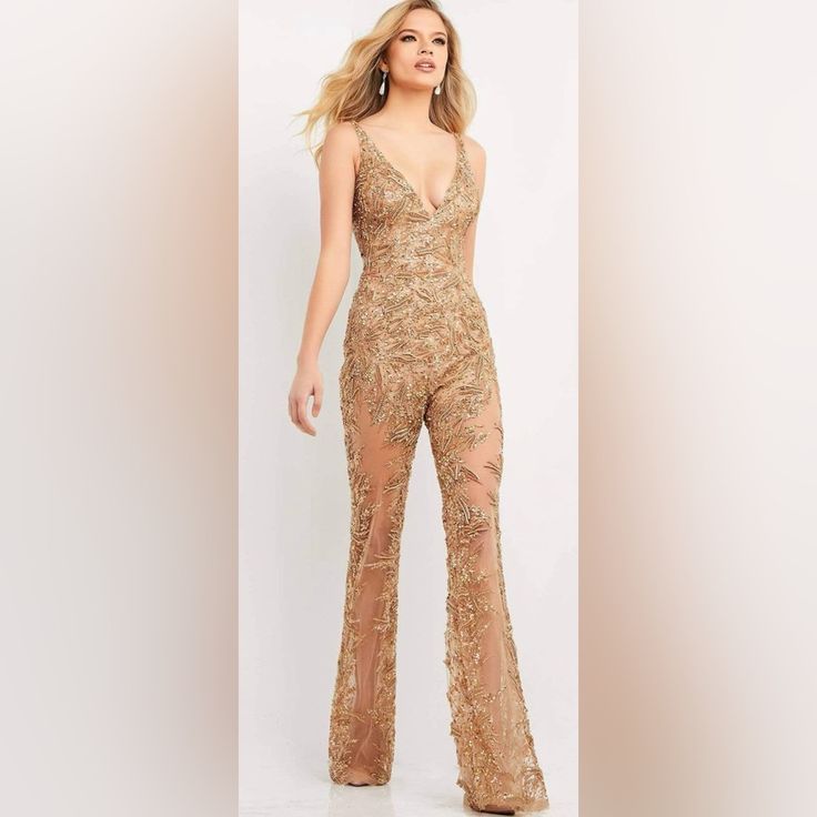 Worn Once. Let Me Know If You Have Any Questions. Elegant Gold Jumpsuits And Rompers For Party, Gold Sleeveless Jumpsuit For Evening, Elegant Yellow Jumpsuit For Party, Glamorous Gold Sleeveless Jumpsuits And Rompers, Elegant Gold Fitted Jumpsuits And Rompers, Elegant Fitted Gold Jumpsuit And Romper, Elegant Fitted Yellow Jumpsuits And Rompers, Glamorous Fitted Gold Jumpsuits And Rompers, Elegant Yellow Fitted Jumpsuits And Rompers