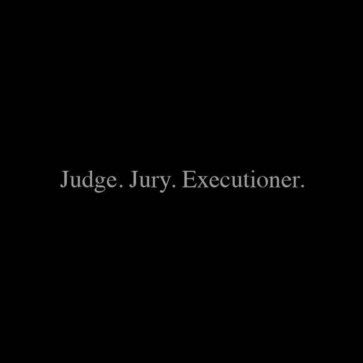 the words judge, july executive written in white on a black background