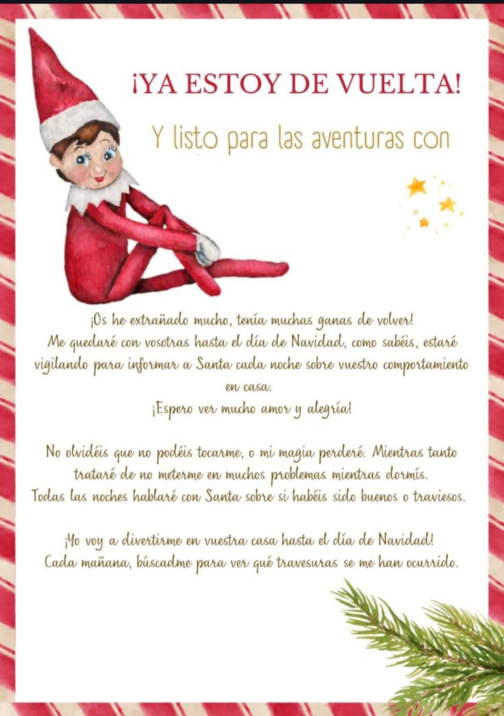 an elf is sitting on top of a christmas tree with the caption in spanish