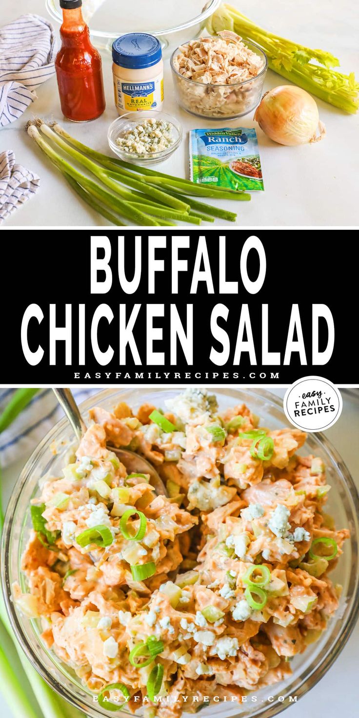 buffalo chicken salad with celery and ranch dressing