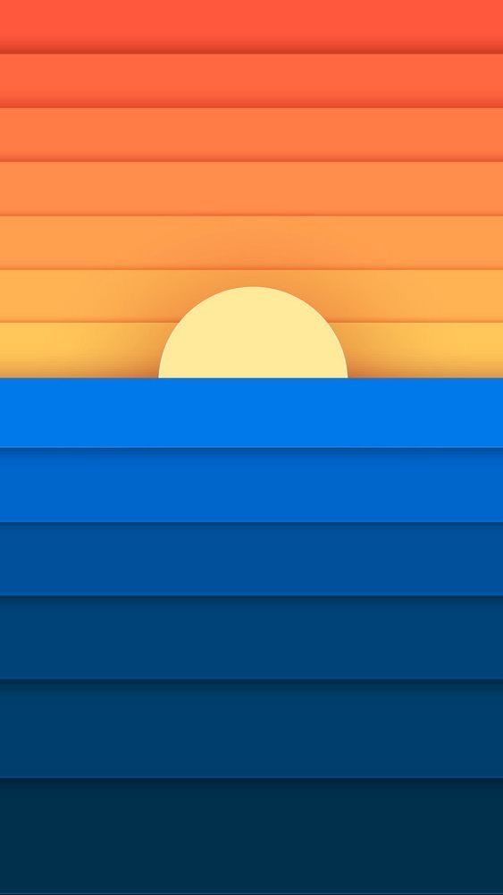 the sun is setting over the ocean with blue water and orange sky in the background