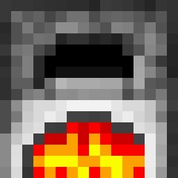 an image of a pixellated photo with the colors red, yellow and orange on it