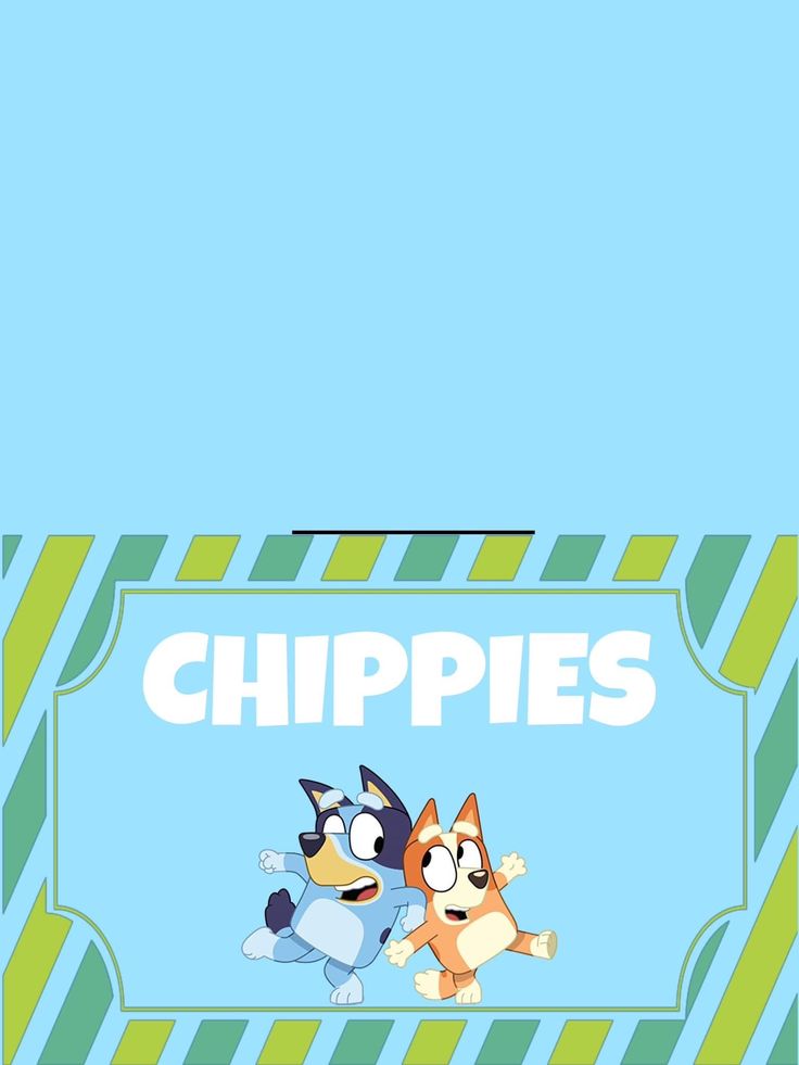 two cartoon characters are in front of a sign that says chippies on the bottom