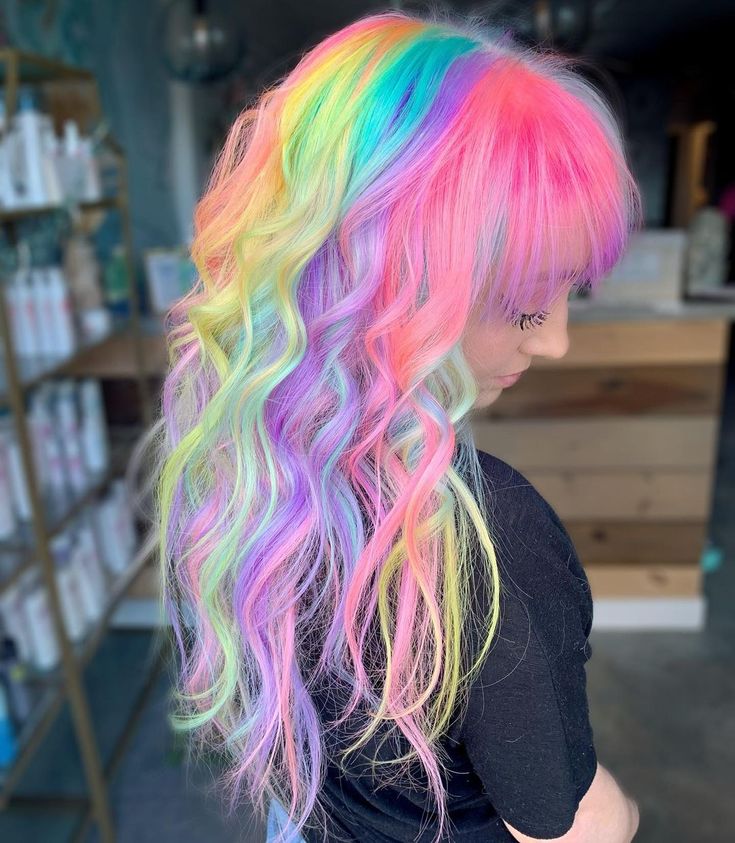 Jessy Marie on Instagram: “ραѕтєℓ яαιηвσω • 𝒸ℴ𝓁𝓁𝒷 @janellebrillant • • 💗 • • • • • • • • • • • • • Locks @laurengulinello • Color @pravana • Protection…” Colorful Hair, Rainbow Hair, Blue Hair, Blue Eyes, Harajuku, Dreadlocks, Instagram Profile, Hair Color, Long Hair Styles