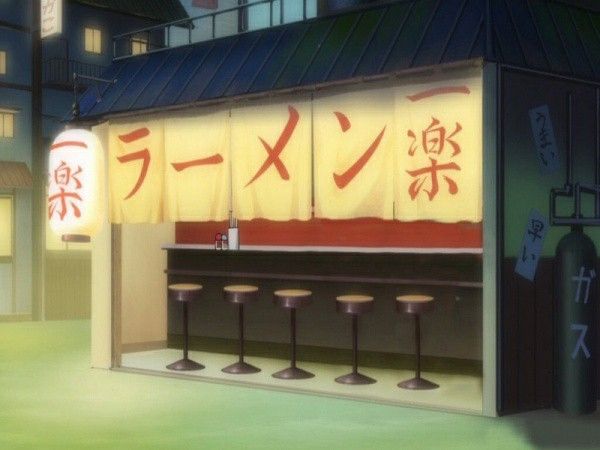 Naruto Ramen Shop Wallpaper, Ichiraku Ramen Wallpaper, Naruto Environment, Naruto Backgrounds Scenery, Naruto Ramen Shop, Ramen Painting, Naruto Scenery, Naruto Background, Naruto Backgrounds