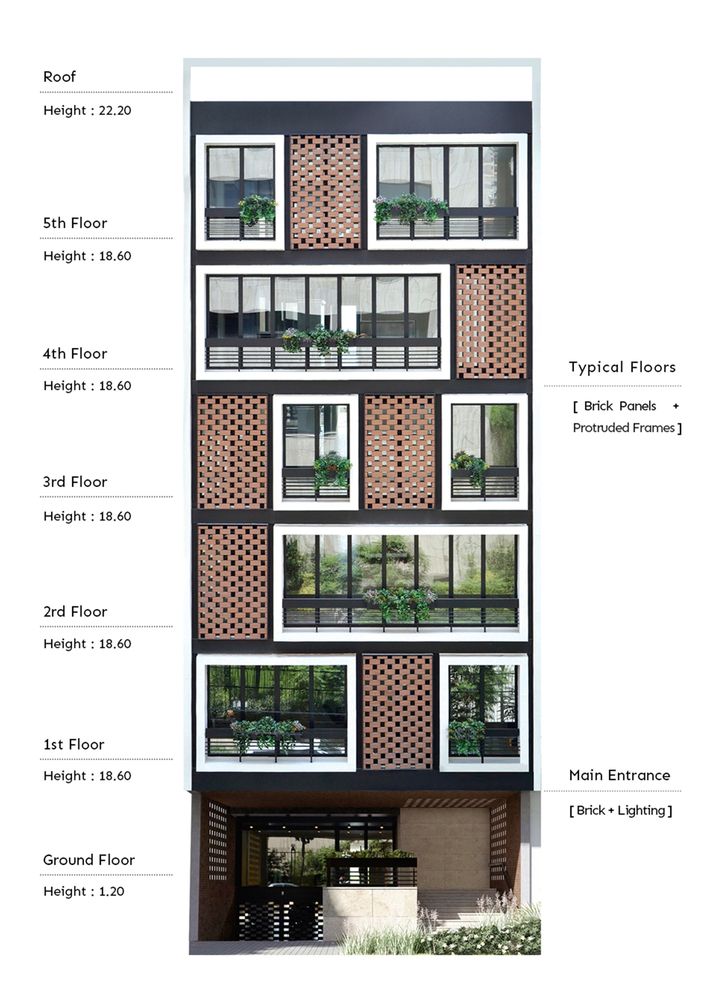 an architectural rendering of the front facade of a building