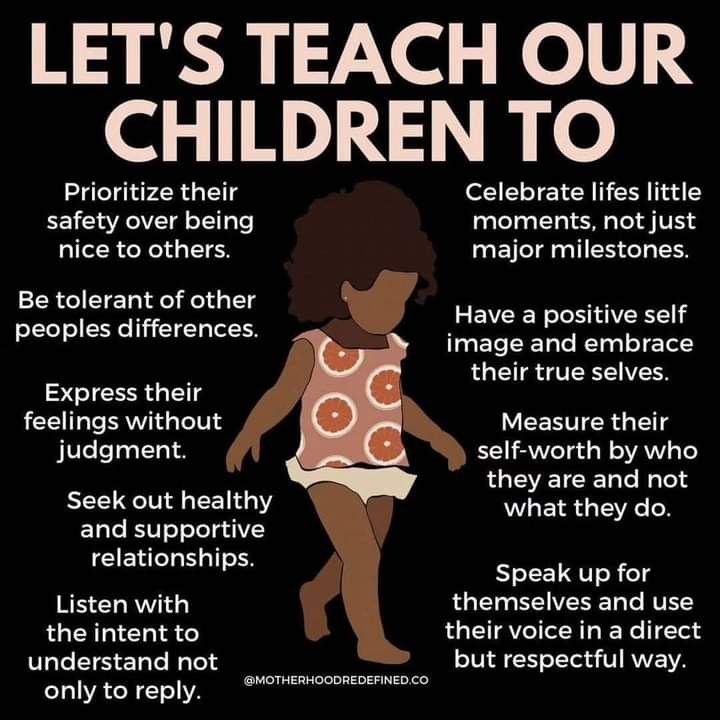 a poster with the words let's teach our children to