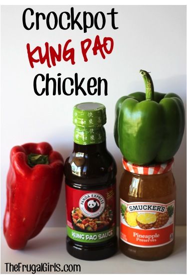 the ingredients to make crockpot king pao chicken are shown in this image