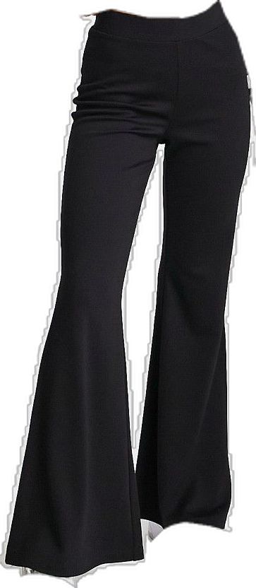 Fitted Elastane Flare Trousers, High Waist Black Elastane Flares, Black Full Length Flares For Party, Black Flare Wide Leg Pants, Black Wide-leg Flares For Workwear, Casual Black High Waist Flares, Black Flared Bottoms For Workwear, Black Flare Bottoms For Workwear, Fitted Black Elastane Flares