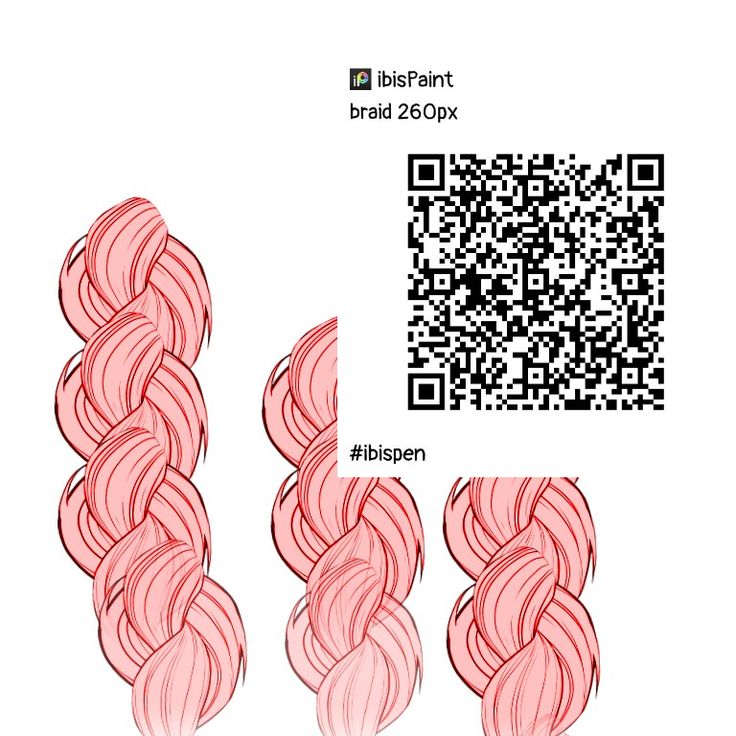 three different types of braids with qr code in the middle and an image of two