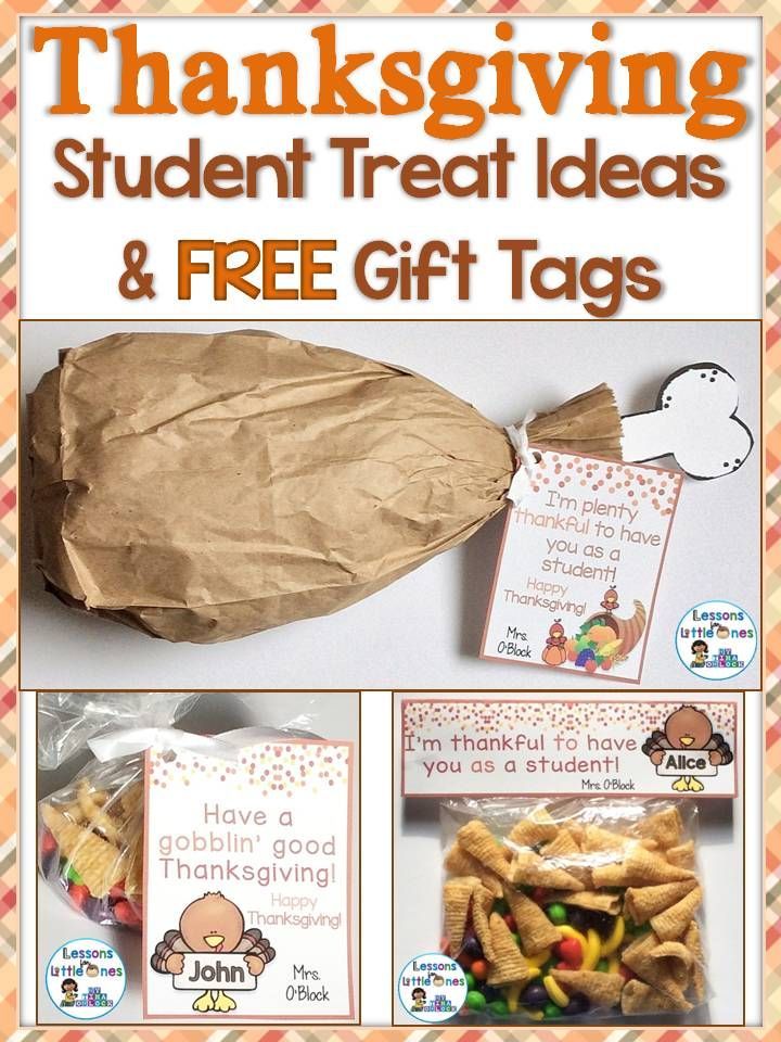 thanksgiving student treat ideas and free gift tags