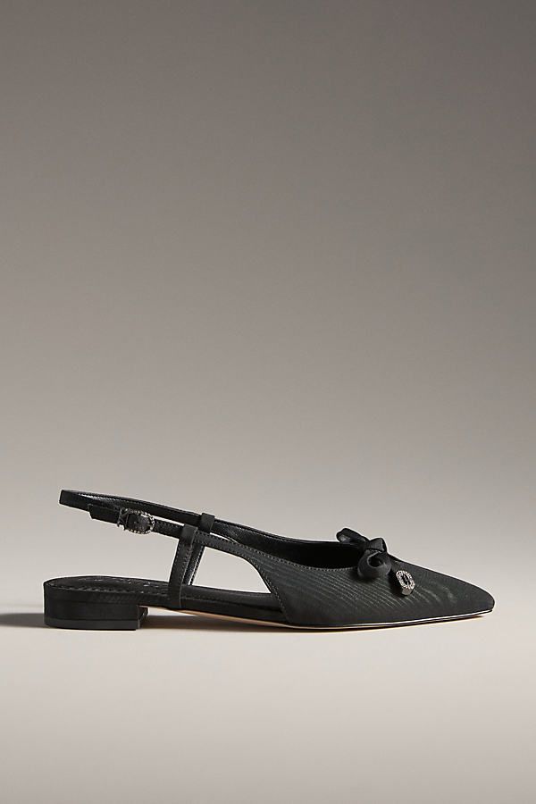 Cotton upper Faux leather insole Polyurethane sole Buckle Styling Imported | Lafayette Slingback Flats by Circus NY by Sam Edelman in Black, Women's, Size: 9.5, Cotton/Leather/Polyurethane at Anthropologie Slingback Flats, The Circus, 50 Fashion, Black Flats, Black Fits, Shoe Shop, Sam Edelman, Flat Shoes Women, Circus