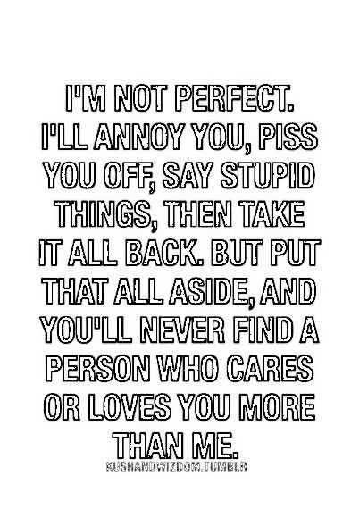 a black and white quote with the words i'm not perfect, i'll ann