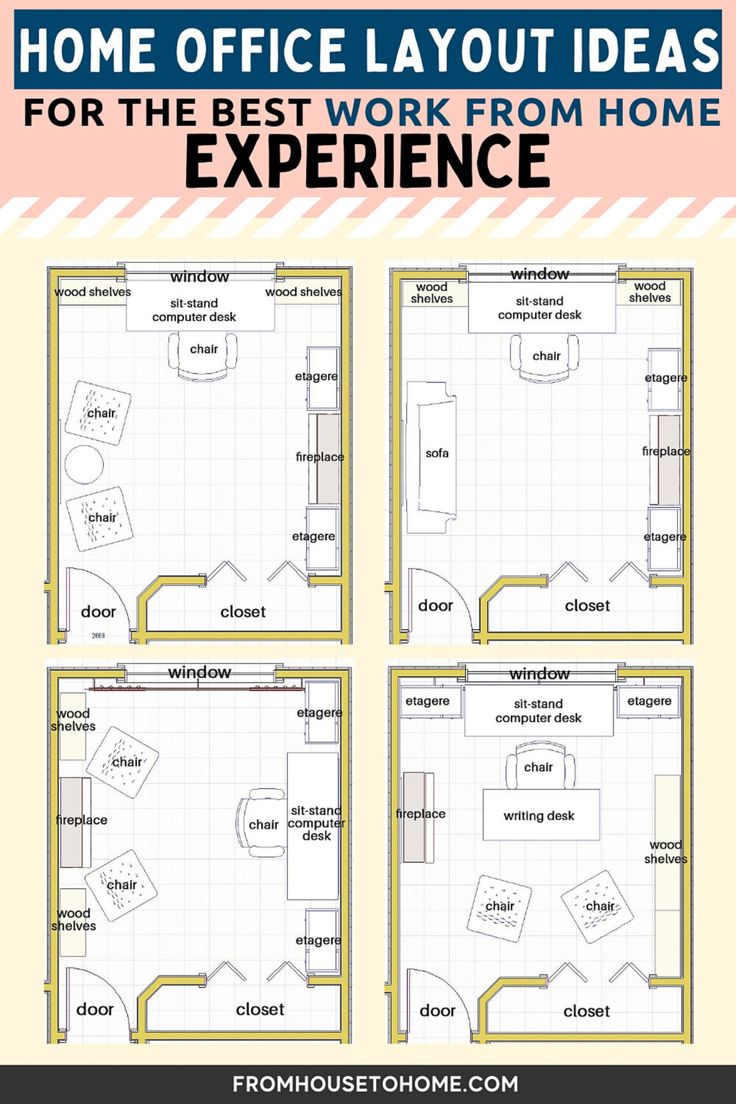 the floor plan for a home office layout